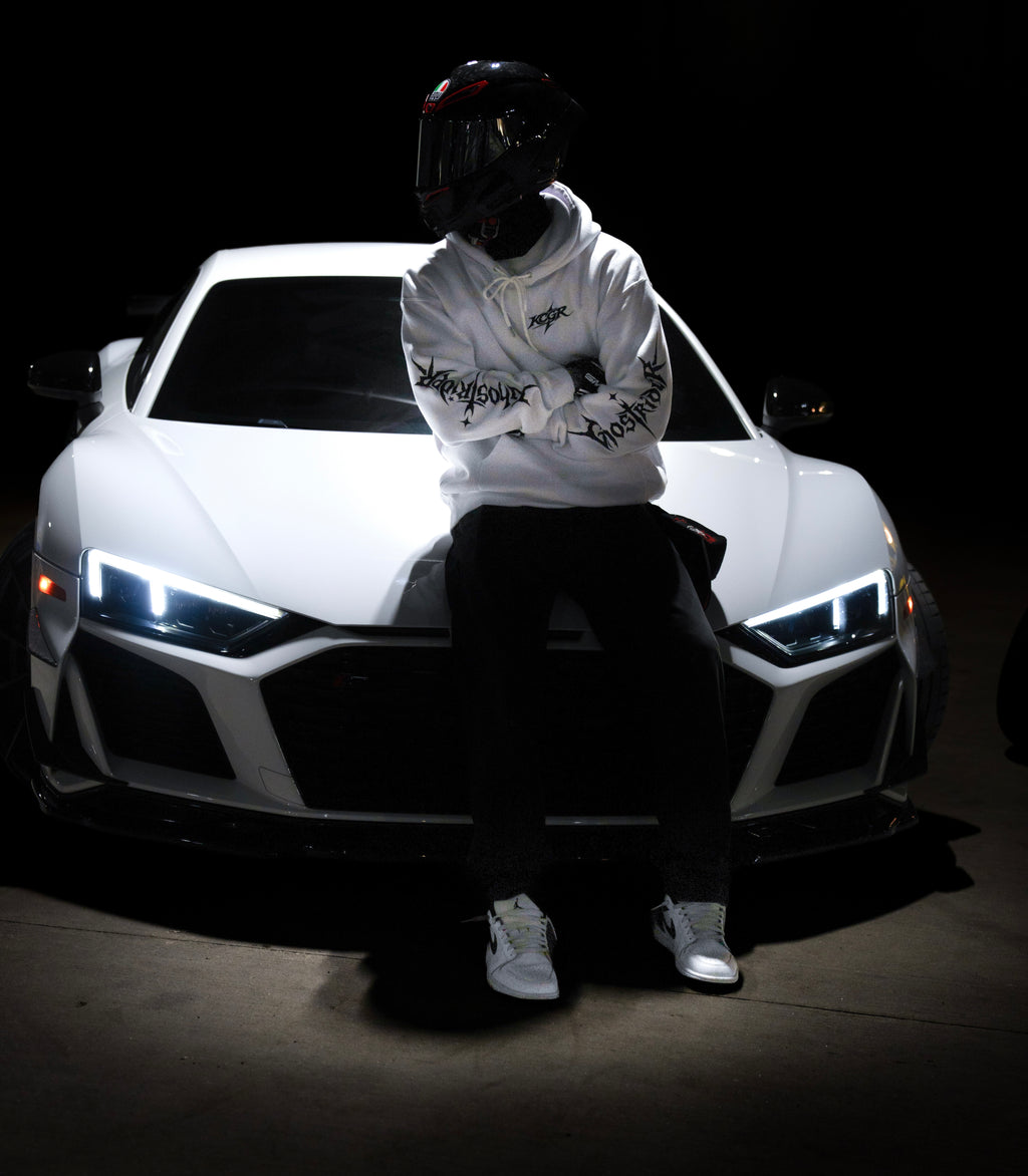 WHITE 'FEARLESS GHOSTRIDER' HOODIE