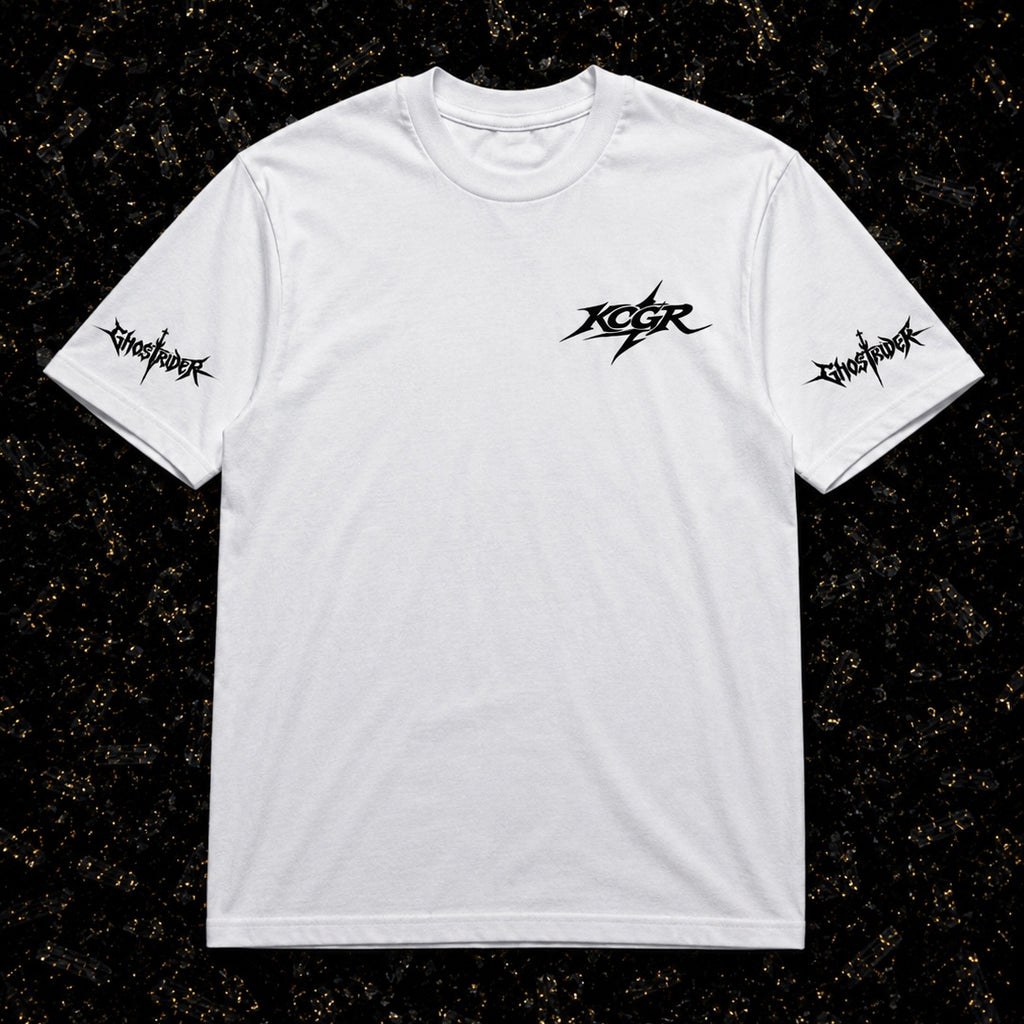 WHITE 'FEARLESS GHOSTRIDER' T SHIRT