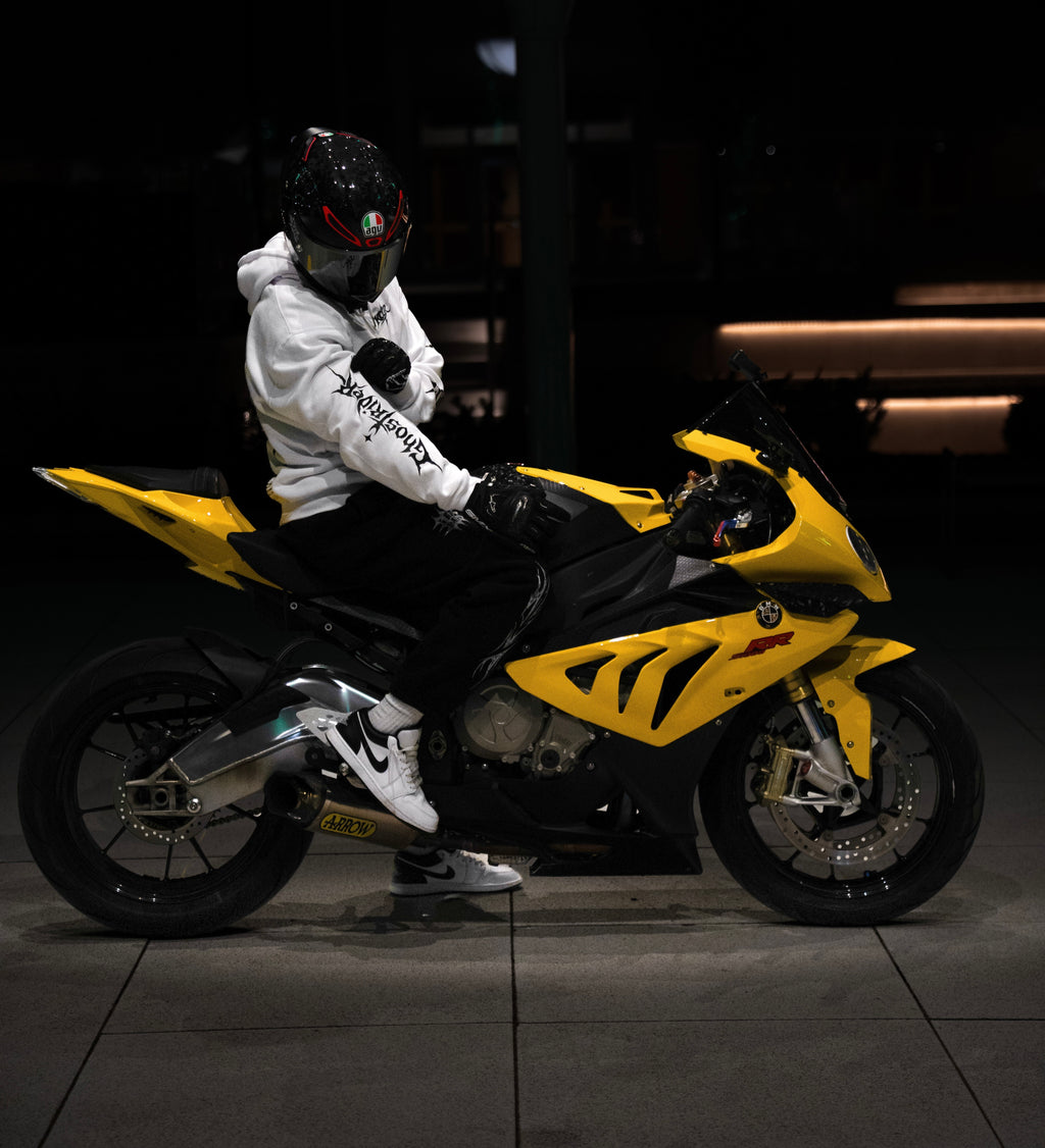 WHITE 'FEARLESS GHOSTRIDER' HOODIE