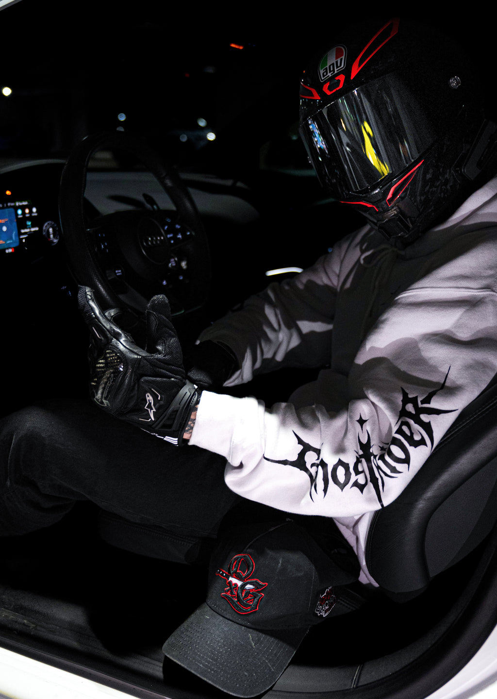 WHITE 'FEARLESS GHOSTRIDER' HOODIE