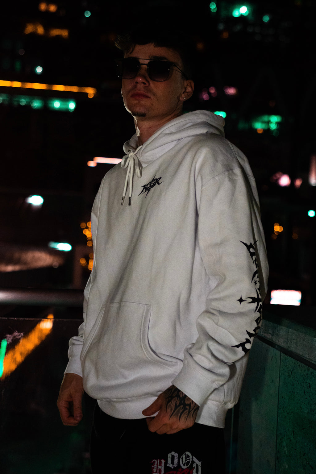 WHITE 'FEARLESS GHOSTRIDER' HOODIE